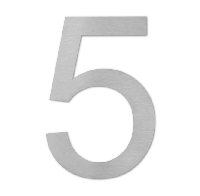 LIROdesign huisnummer 5 RVS - 30 cm - per stuk