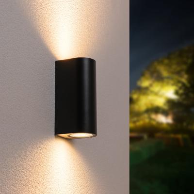 Douglas LED Wandlamp - Dimbaar - 8 watt 690 lumen - 2700K Warm Wit - IP65 Waterdicht voor Binnen en buiten - GU10 Vervangbare lichtbron - Up & Down Light - Zwart