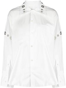 ACT Nº1 chemise en coton à détails d'œillets - Blanc