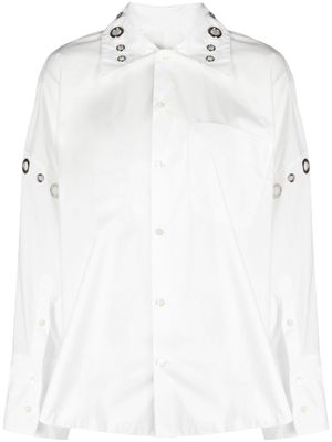 ACT Nº1 chemise en coton à détails d'œillets - Blanc