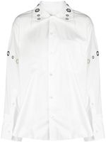 ACT Nº1 chemise en coton à détails d'œillets - Blanc