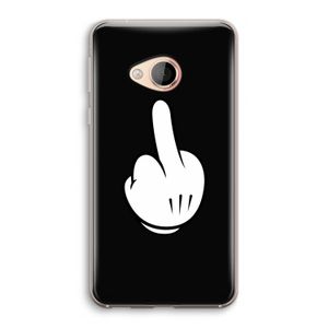 Middle finger black: HTC U Play Transparant Hoesje