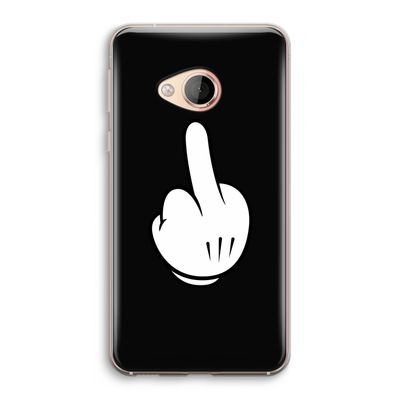 Middle finger black: HTC U Play Transparant Hoesje