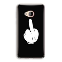 Middle finger black: HTC U Play Transparant Hoesje