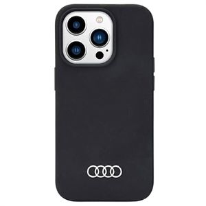 iPhone 14 Pro Audi Metal Logo Siliconen Hoesje - Zwart