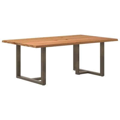 Eettafel met natuurlijke rand massief eikenhout rechthoekig
