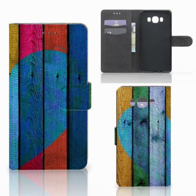 Samsung Galaxy J7 2016 | Book Style Case | Wood Heart - Cadeau voor je Vriend