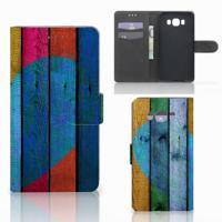 Samsung Galaxy J7 2016 | Book Style Case | Wood Heart - Cadeau voor je Vriend