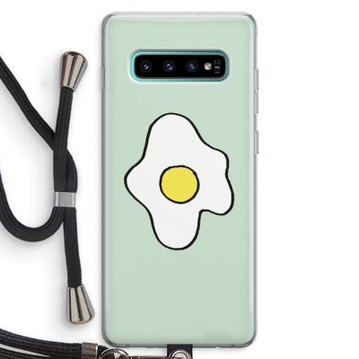 Spiegelei: Samsung Galaxy S10 Plus Transparant Hoesje met koord
