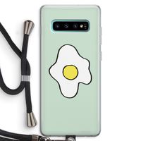Spiegelei: Samsung Galaxy S10 Plus Transparant Hoesje met koord
