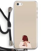I drink wine: iPhone 5 / 5S / SE Transparant Hoesje met koord