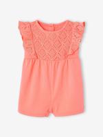 Combishort voor baby's van twee materialen koraal