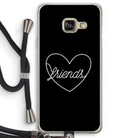 Friends heart black: Samsung Galaxy A3 (2016) Transparant Hoesje met koord