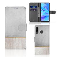 Huawei P30 Lite (2020) | Book Style Case | Wood Concrete | Portemonnee hoesje