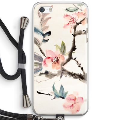 Japanse bloemen: iPhone 5 / 5S / SE Transparant Hoesje met koord