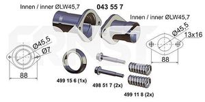 Reparatieset, uitlaatpijp Set ERNST, u.a. fÃ¼r Opel