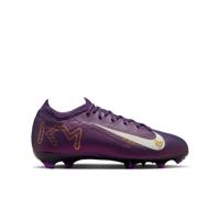 Nike Zoom Mercurial Vapor 16 Mbappé Pro Gras Voetbalschoenen (FG) Kids Paars Goud Wit