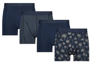 Ten Cate Boxershorts Basic blauw print 4-pack
