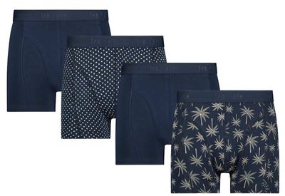 Ten Cate Boxershorts Basic blauw print 4-pack