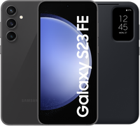 Samsung Galaxy S23 FE 128GB Grijs 5G + Smart View Book Case Zwart - thumbnail