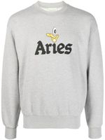 Aries sweat en coton à logo imprimé - Gris - thumbnail