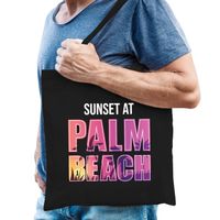 Sunset at Palm Beach tasje zwart voor heren - Feest Boodschappentassen - thumbnail