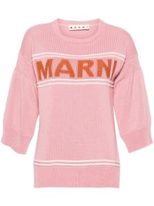 Marni pull à logo en intarsia - Rose