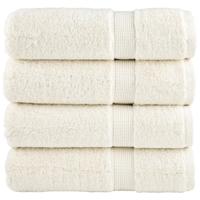 VidaXL Badhanddoeken solund 4 st 600 g/m² 70x140 cm crèmekleurig