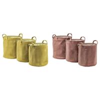 Basket spelset DKD Home Decor Mosterd Terra cotta 38 x 38 x 40 cm 3 Onderdelen (2 Stuks)