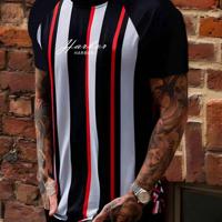 Bon&Bon Homme Men's Striped Raglan Sleeve Crew Neck T-Shirt M
