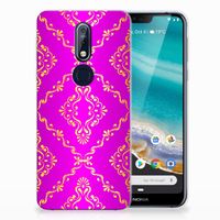 Siliconen Hoesje Nokia 7.1 Barok Roze - thumbnail