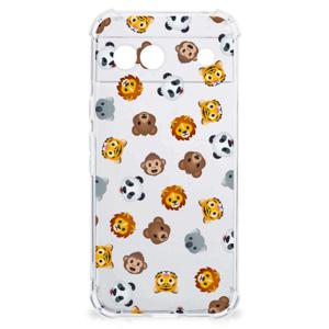 Doorzichtige Silicone Hoesje voor Google Pixel 8A Dieren Emojis