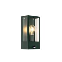 QAZQA Buiten wandlamp donker groen met bewegingsmelder IP44 -