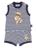 Moschino Kids survêtement sans manches à rayures - Bleu - thumbnail