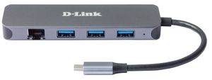 D-Link DUB-2334 USB-C (USB 3.2 Gen 2) multiport hub 5 poorten Antraciet