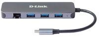 D-Link DUB-2334 USB-C (USB 3.2 Gen 2) multiport hub 5 poorten Antraciet - thumbnail