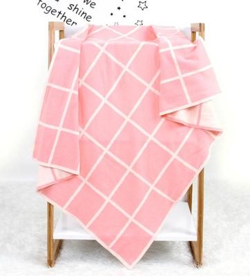 Gebreide Plaid baby deken (roze)