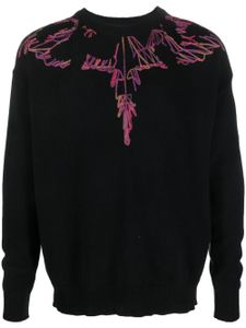 Marcelo Burlon County of Milan pull Wings en maille intarsia à col rond - Noir