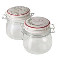 Boltze Home Voorraadpot glas met kerstmotief 450 ml