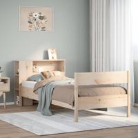 Bed met boekenkast zonder matras massief grenenhout 90x190 cm
