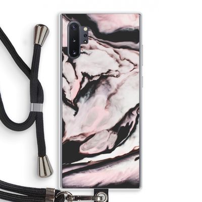 Roze stroom: Samsung Galaxy Note 10 Plus Transparant Hoesje met koord