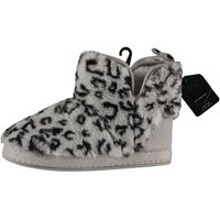 Dames hoge pantoffels/sloffen luipaard print grijs maat 37-38 37/38  -