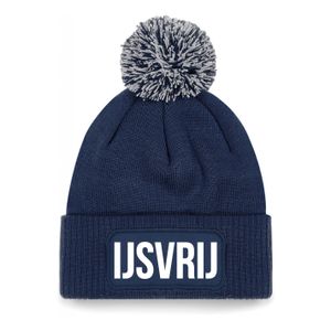 IJsvrij muts met pompon unisex one size - Navy