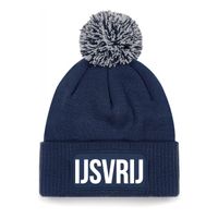 IJsvrij muts met pompon unisex one size - Navy - thumbnail