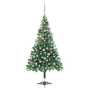 vidaXL Kunstkerstboom met verlichting en kerstballen 546 takken 180 cm