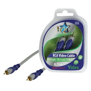 HQ SV-310-0.7 composiet videokabels 0,7 m RCA Blauw, Grijs