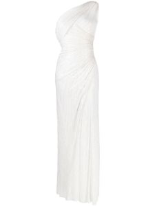 Jenny Packham robe brodée de sequins à design à une épaule - Blanc