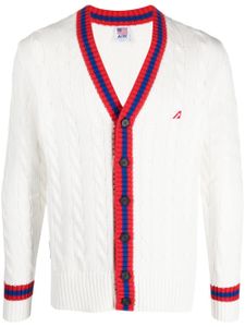 Autry cardigan en maille torsadée à col v - Blanc