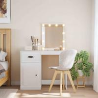 Kaptafel met LED-verlichting 90x42x132,5 cm wit