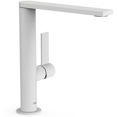 Wastafelkraan Tres Project | Opbouw | Draaibare uitloop | Mengkraan | Hoog model | 1-hendel | Rond | Wit mat